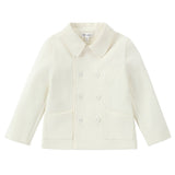 Boys Pique Cream Collared Blazer