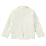 Boys Pique Cream Collared Blazer