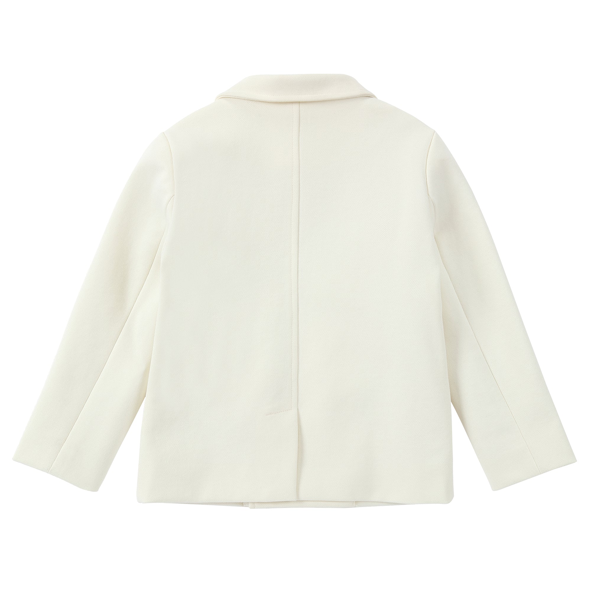 Boys Pique Cream Collared Blazer