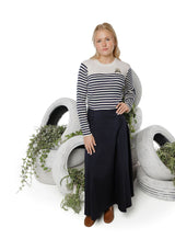 Teens Navy A-line Maxi Skirt with Yoke