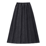 Teens Grey Paneled Maxi Skirt