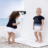 Black Dip Dye T-Shirt With Hat Embroidery