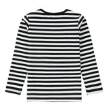 Long Sleeve Black and White Stripe T-Shirt With Sunglasses