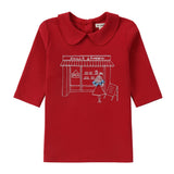Red Collared T-Shirt With Shoppe Print
